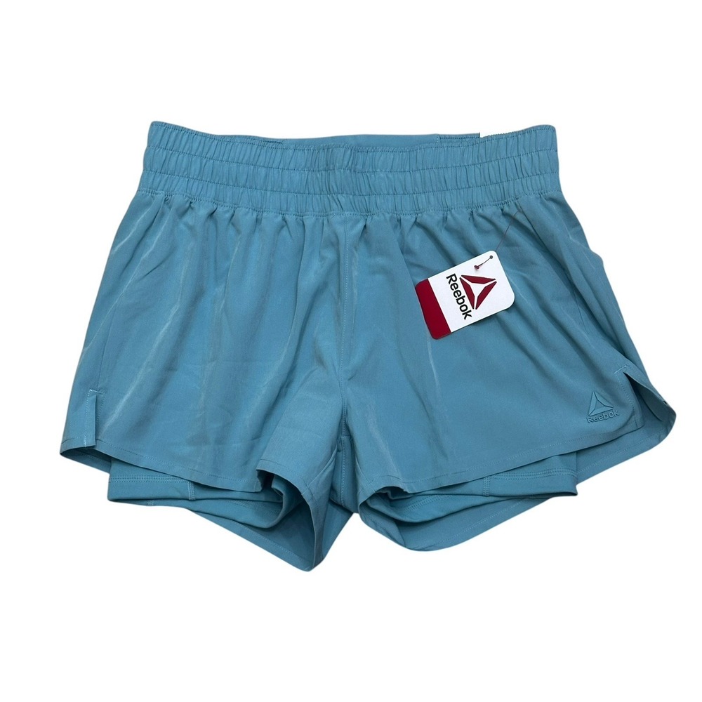 NWT Reebok Women's Relaxed Inner Short Lined Nylon Shorts Size Small Green
